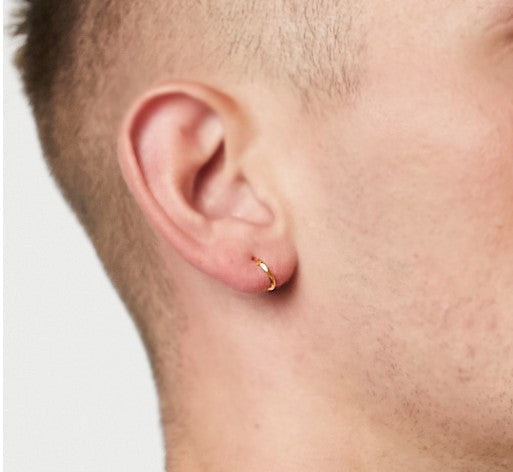 Mens Earrings - 18K Gold Hoop Earrings | Twistedpendant